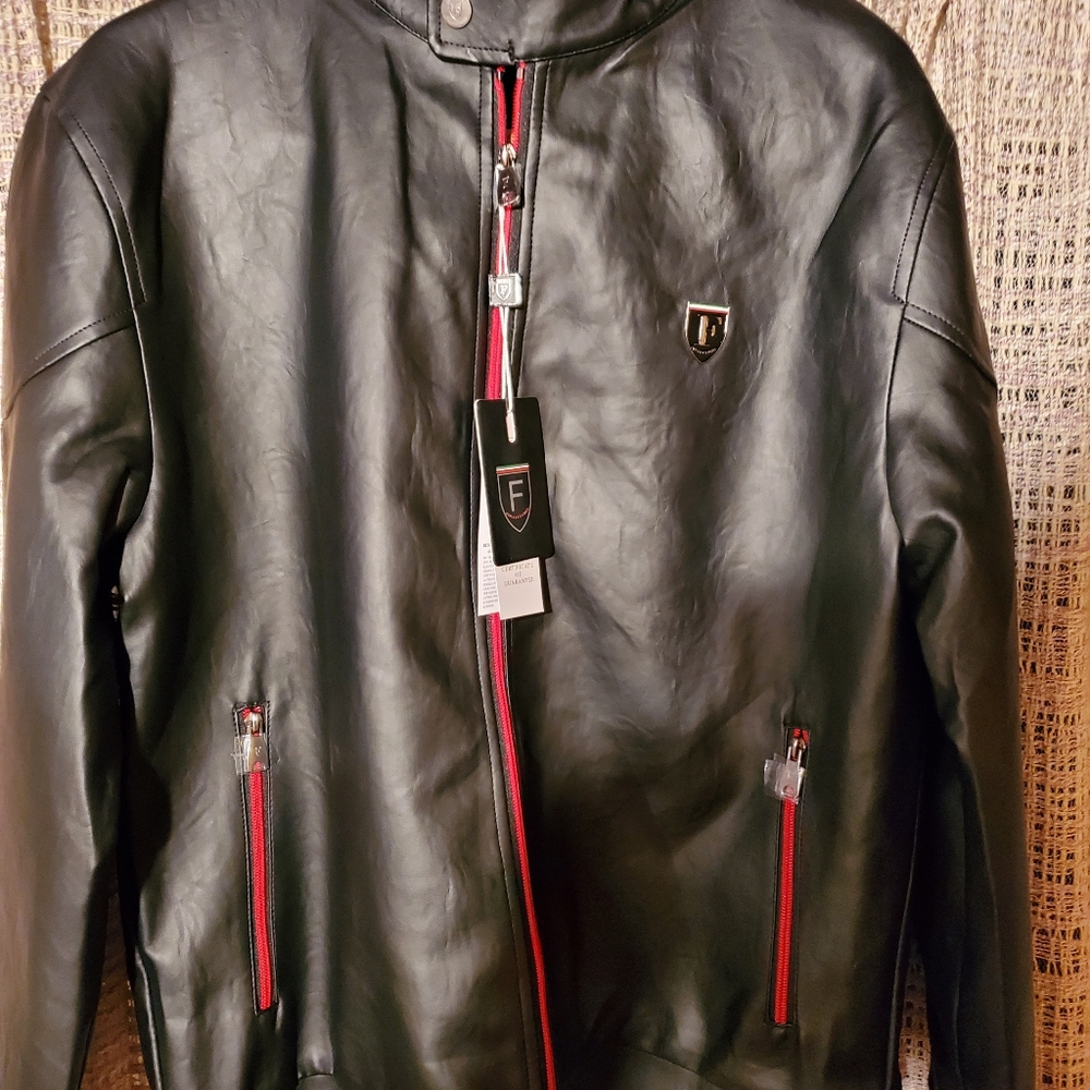 Men's F collection Italian made leather jacket
